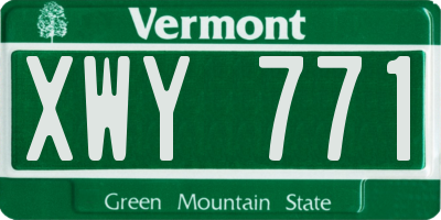 VT license plate XWY771