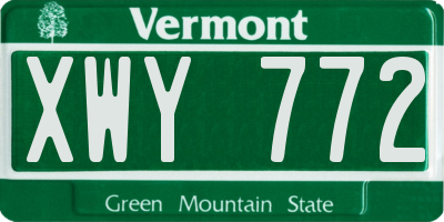 VT license plate XWY772