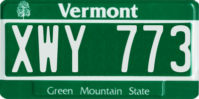 VT license plate XWY773