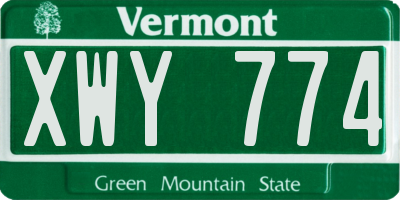 VT license plate XWY774