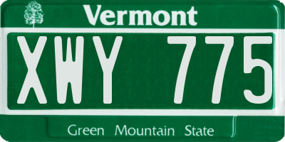 VT license plate XWY775