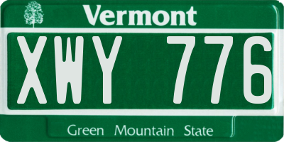 VT license plate XWY776