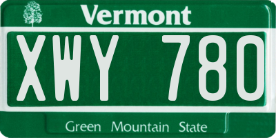 VT license plate XWY780