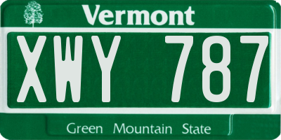 VT license plate XWY787