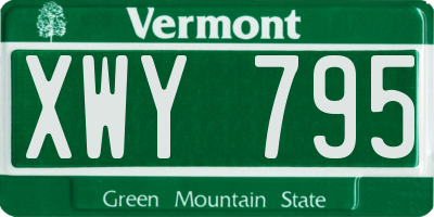 VT license plate XWY795