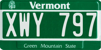 VT license plate XWY797