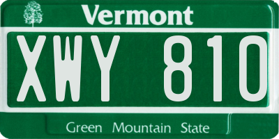 VT license plate XWY810