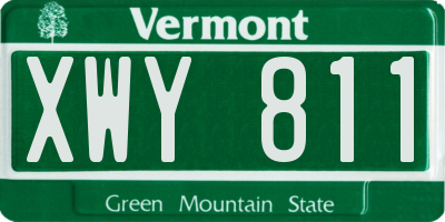 VT license plate XWY811