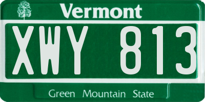 VT license plate XWY813