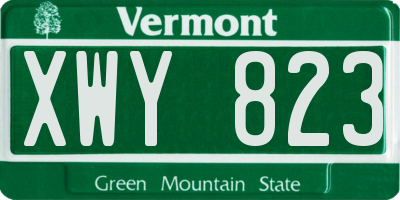 VT license plate XWY823