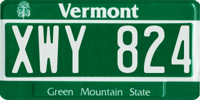 VT license plate XWY824