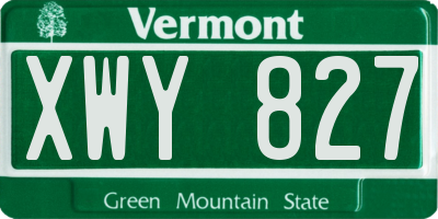VT license plate XWY827