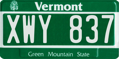VT license plate XWY837