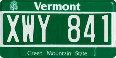 VT license plate XWY841