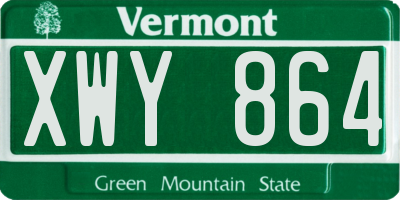 VT license plate XWY864