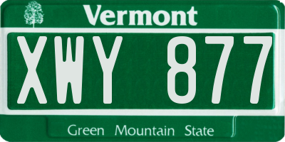 VT license plate XWY877