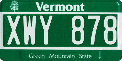 VT license plate XWY878