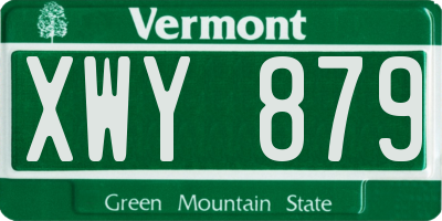 VT license plate XWY879