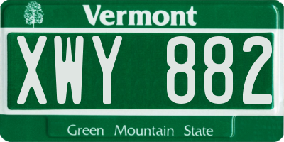 VT license plate XWY882