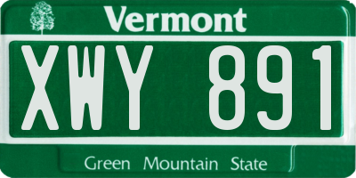 VT license plate XWY891