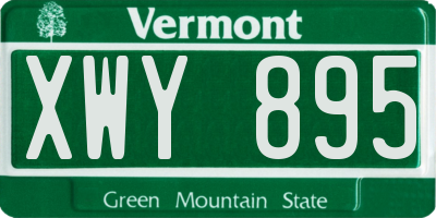 VT license plate XWY895