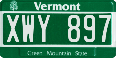 VT license plate XWY897