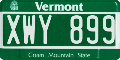 VT license plate XWY899