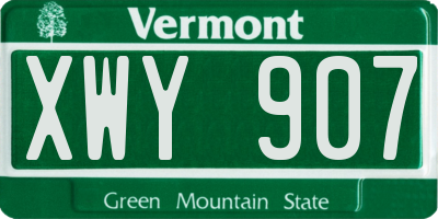 VT license plate XWY907