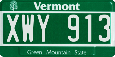 VT license plate XWY913