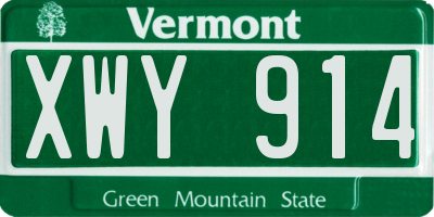 VT license plate XWY914