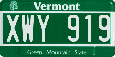 VT license plate XWY919