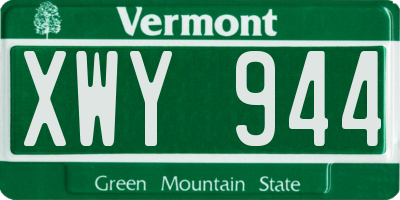 VT license plate XWY944