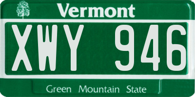 VT license plate XWY946