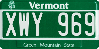 VT license plate XWY969