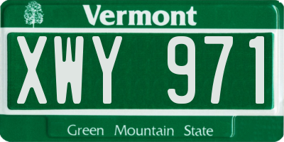 VT license plate XWY971