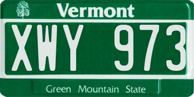 VT license plate XWY973