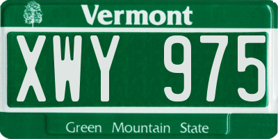 VT license plate XWY975
