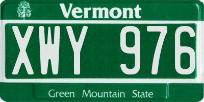 VT license plate XWY976