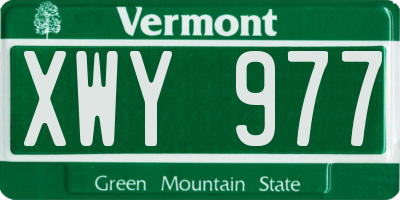 VT license plate XWY977