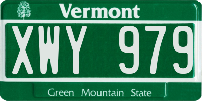 VT license plate XWY979