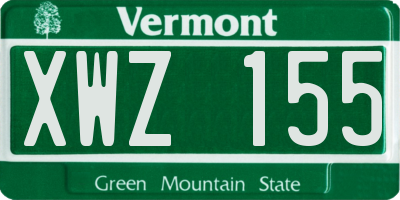 VT license plate XWZ155