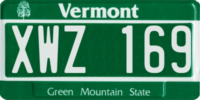 VT license plate XWZ169