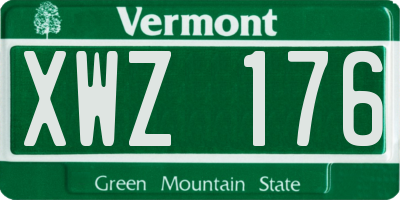VT license plate XWZ176