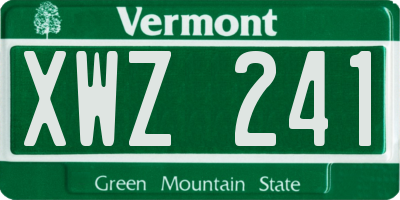 VT license plate XWZ241