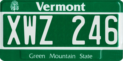 VT license plate XWZ246