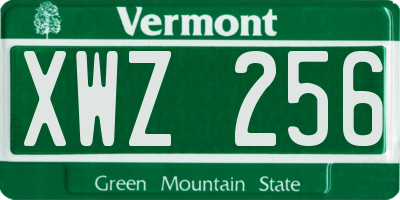 VT license plate XWZ256