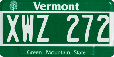 VT license plate XWZ272