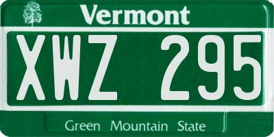 VT license plate XWZ295