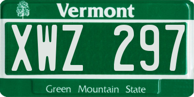 VT license plate XWZ297