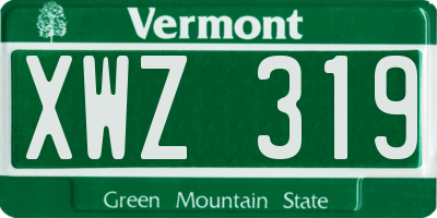 VT license plate XWZ319